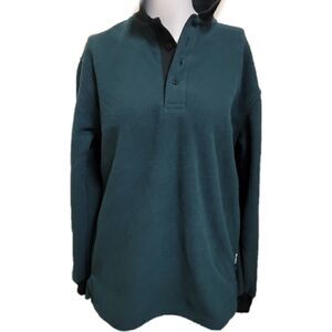 Mens 90's vintage emerald collared polar sweatshir